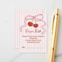 Kirsche auf rosa Schleife Streifen Windel-Raffle-S