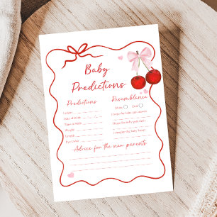 Kirsche auf rosa Schleifen-Baby-Shower-Vorhersage-