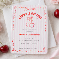 Kirsche auf Rot Pink Schleife Kirschen Baby Shower