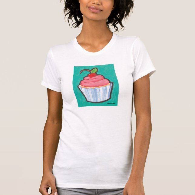 Kirsche auf Spitzenbehälter T-Shirt (Vorderseite)