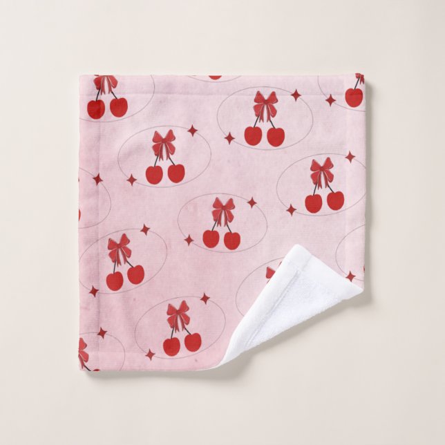 Kirsche Badhandtuch Set (Waschlappen)