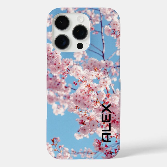 Kirsche blüht gegen Clear Blue Sky Case-Mate iPhone Hülle (Rückseite)