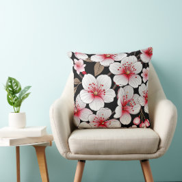 Kirsche blüht schwarz kissen