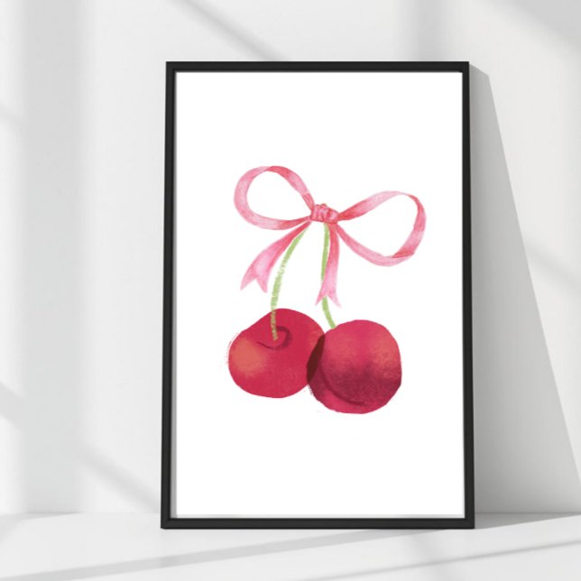 Kirsche & Bogen Wandkunst – 16x24 Poster, Kinderzi Poster (Mix & match sizes: Cherry & Bow wall art in 24x36, 16x24, 12x18, 8x12 & 4x6.)