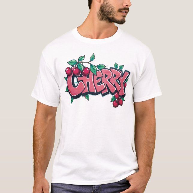 Kirsche, Cherrygraffiti, Frucht, Street Art, Urban T-Shirt (Vorderseite)