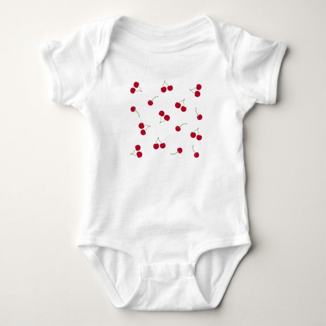 Kirsche Kirschen Baby Strampler (Vorderseite)