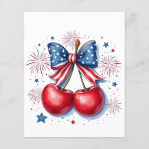 Kirsche mit kokettem Bogen 4. Juli Amerikanisch Flyer