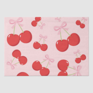 Kirsche mit rosa Schleife Coquette Seidenpapier