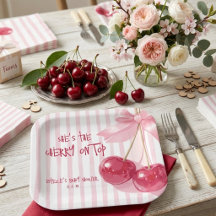 Kirsche Oben drauf Rosa Schleife Baby Mädchen Dusc