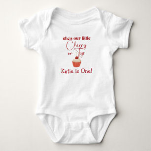 Kirsche Oben Erstes Geburtstagskleid Baby Strampler