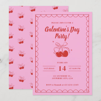 Kirsche Oben Rosa Galentine's Day Einladung