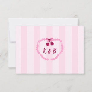 Kirsche Süß Rosa Brautparty Monogramm Dankeskarte