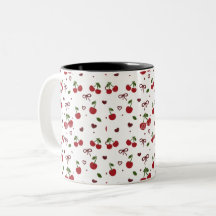Kirsche- und Schleifen-Muster-Kaffeetasse 