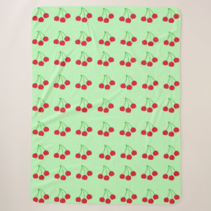 Kirschen auf der grünen Decke 60" x 80" Sherpadecke