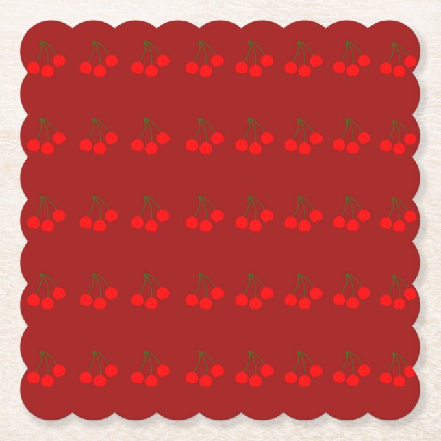 Kirschen auf Untersetzer aus Maronpapier (Set 6) (Vorderseite)