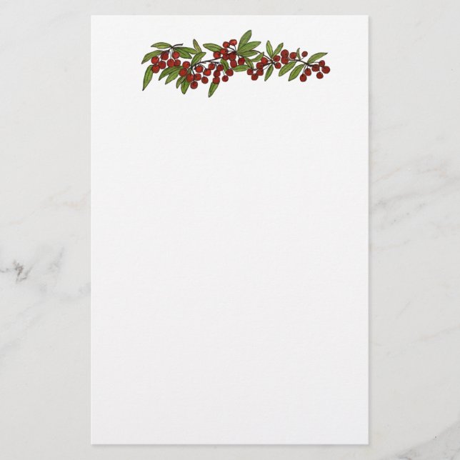 Kirschen auf Weinböden Briefpapier (Vorderseite)