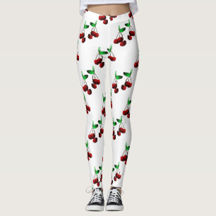Kirschen auf weißen Leggings