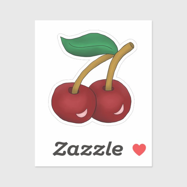 Kirschen  aufkleber (Blatt)