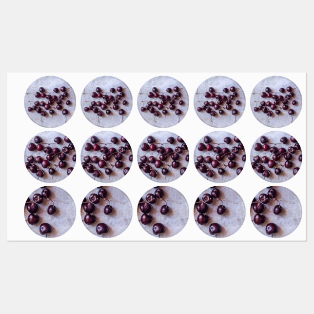 Kirschen Etiketten (Blatt)