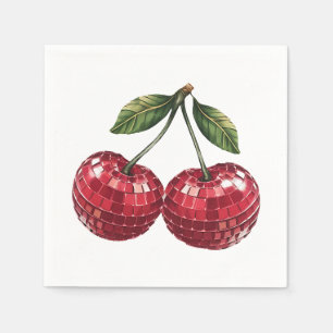 Kirschen Fruchtdisco Groovy Retro Serviette