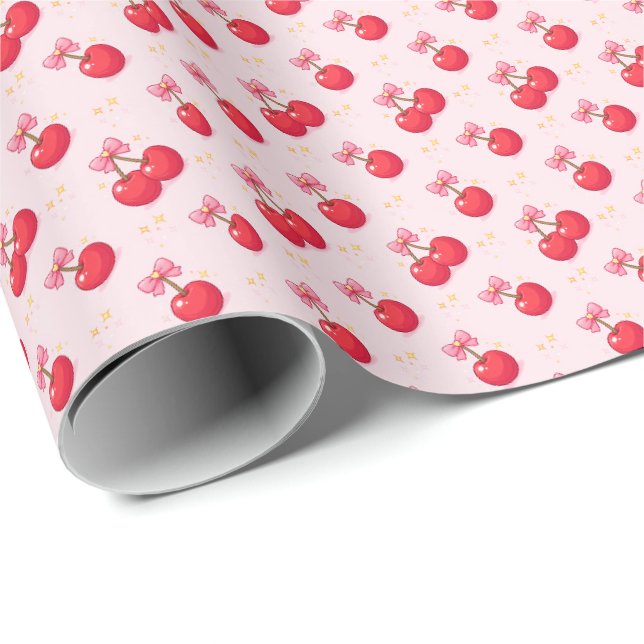 Kirschen Geschenkpapier (Rolleneckpunkt)