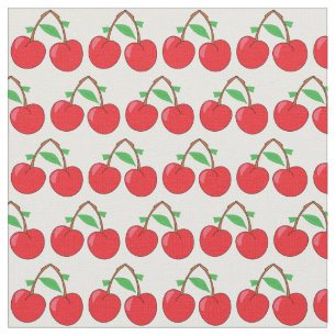Kirschen Hellrotes Illustriertes Obst Stoff