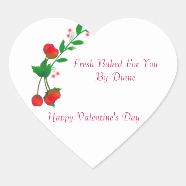 Kirschen Herz-Aufkleber (Vorderseite)