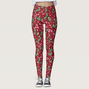 Kirschen Illustration Kirsche Rot Liebe Leggings