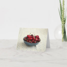 Kirschen in einer blauen Schüssel Karte