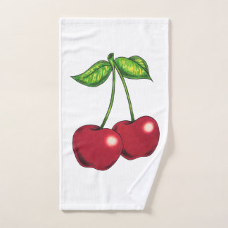 "Kirschen" - Kirschen auf einem Weinhandtuch Handtuch