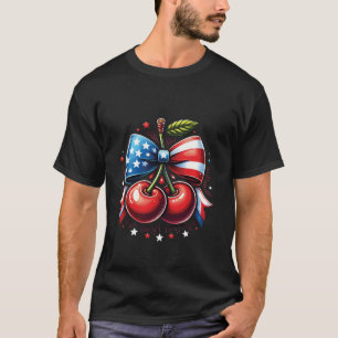 Kirschen mit Coquette Bow 4. Juli American Pa T-Shirt