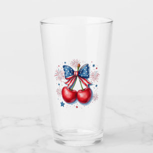 Kirschen mit Coquette Bow 4. Juli Amerikaner Glas