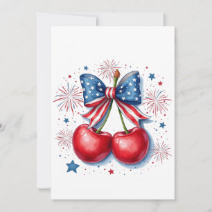 Kirschen mit Coquette Bow 4. Juli Amerikaner Save The Date