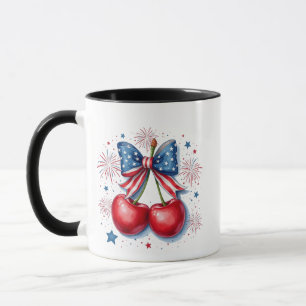 Kirschen mit Coquette Bow 4. Juli Amerikaner Tasse