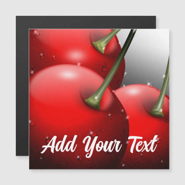 Kirschen mit Taubentropfen Magnetkarte (Vorne/Hinten)