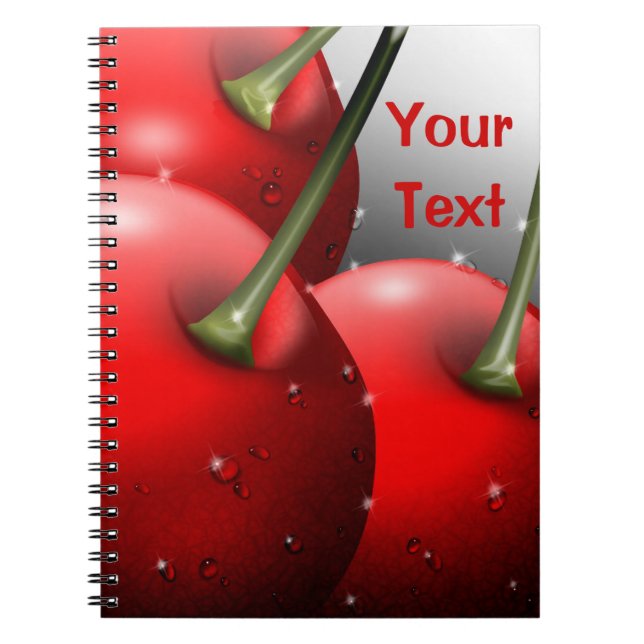 Kirschen mit Taubentropfen Notizblock (Vorderseite)