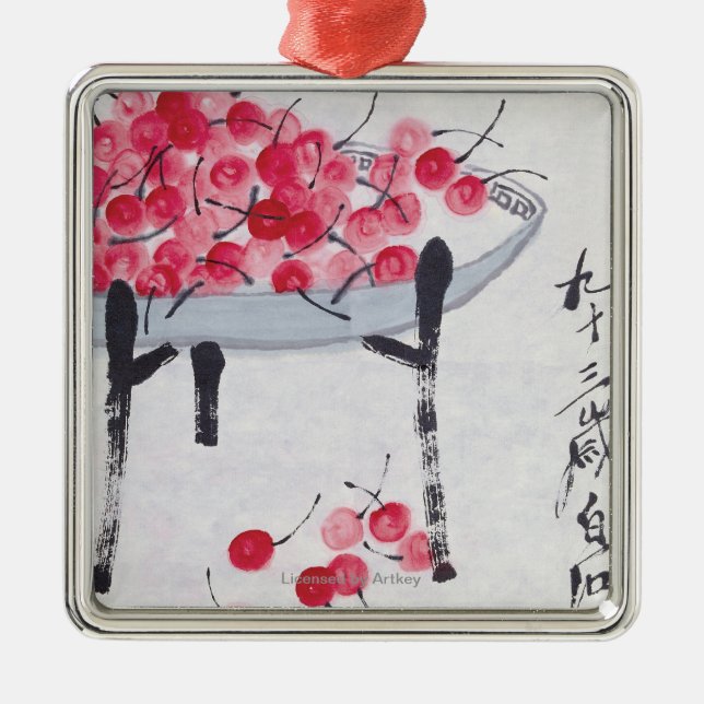 Kirschen Ornament Aus Metall (Vorne)