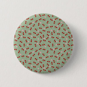 Kirschen und Blume Button