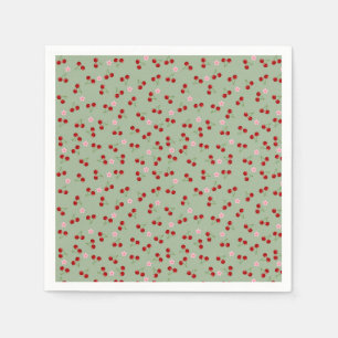 Kirschen und Blume Serviette