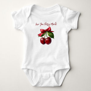 Kirschen und eine Bow-Liebe, die Sie viel herry Baby Strampler
