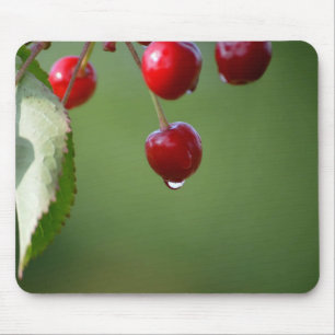 Kirschen, Wassertropfen, Regentropfen Mousepad