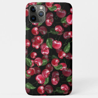 Kirschfrucht auf schwarz Case-Mate iPhone hülle