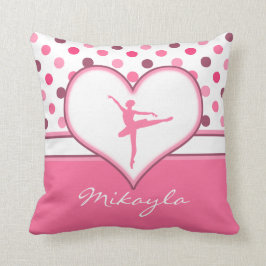 Kirschinspirierter Rosa Polka-Punkte Kissen