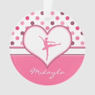 Kirschinspirierter Rosa Polka-Punkte Ornament