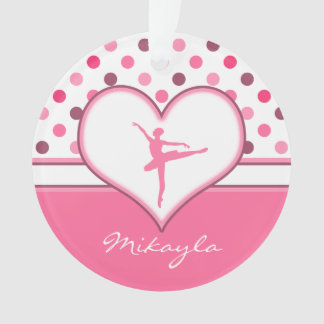 Kirschinspirierter Rosa Polka-Punkte Ornament