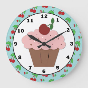 Kirschkuchen-Bonbon-Wanduhr Große Wanduhr