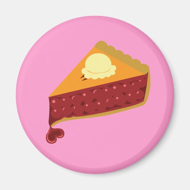 Kirschkuchen-Herz Magnet (Vorne)