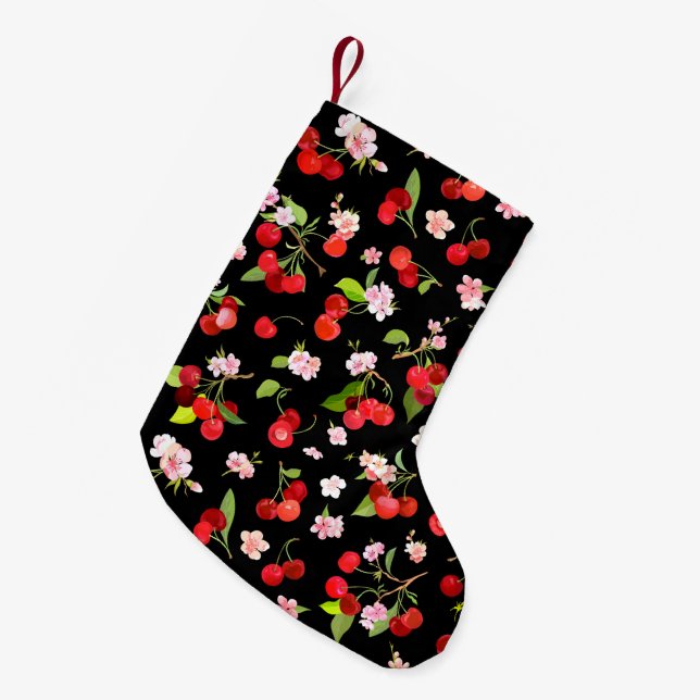 Kirschmuster 2 kleiner weihnachtsstrumpf (Vorderansicht (hängend))