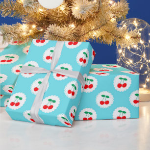 Kirschmuster – Retro-Frucht-Geschenk & Deko Geschenkpapier