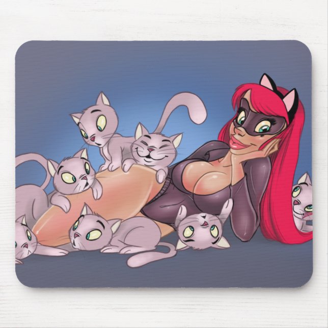 Kirschpinup-Mausunterlage Mousepad (Vorne)